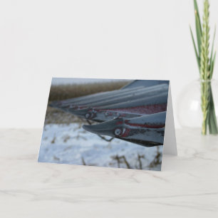 Frosty Corn Combine Head Holiday Card