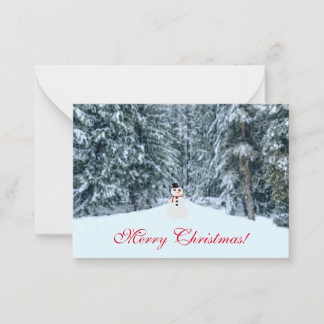 Frosty dans la carte de Noël de la forêt (Devant)