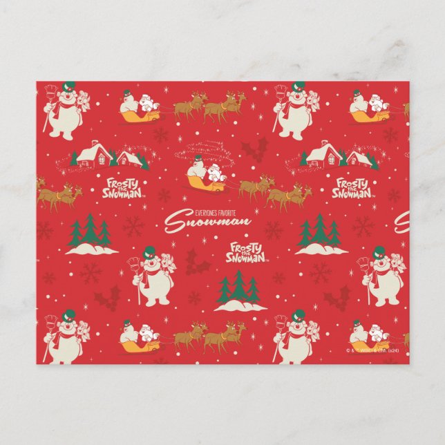 Frosty - Everyone's Favourite Snowman Pattern Holiday Postcard (Front)