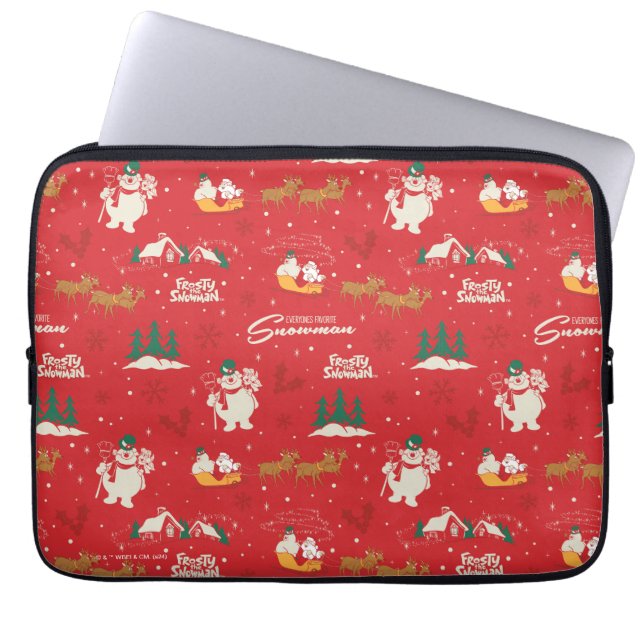 Frosty - Everyone's Favourite Snowman Pattern Laptop Sleeve (Front)
