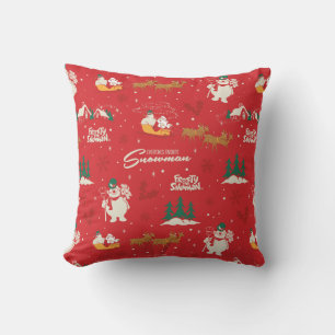 Frosty - Everyone's Favourite Snowman Pattern Throw Pillow