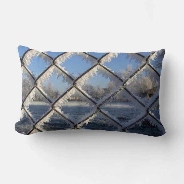 Frosty Fence Lumbar Pillow (Front)