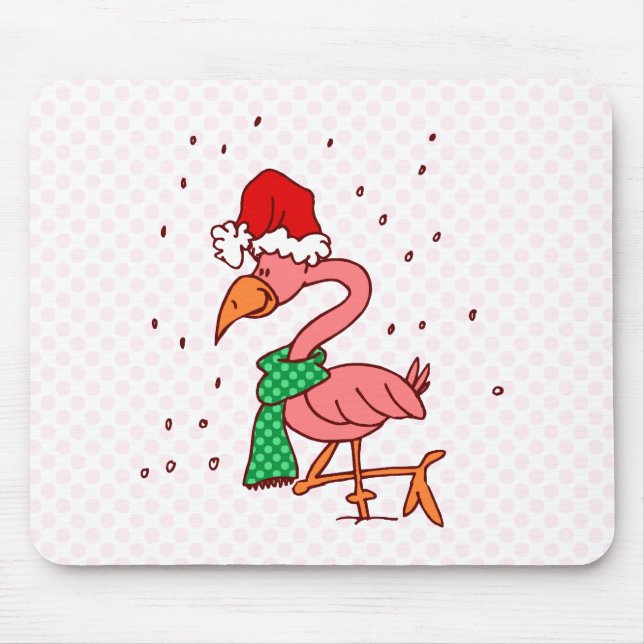 Frosty Flamingo Mouse Pad (Front)