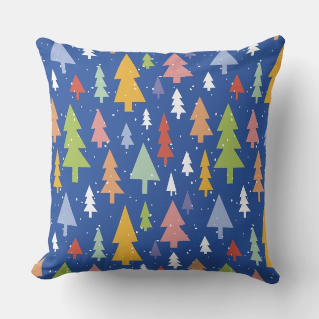 Frosty Forest Throw Pillow (Front)