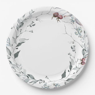 Frosty Forest Winter Wonderland Christmas Nature Paper Plate
