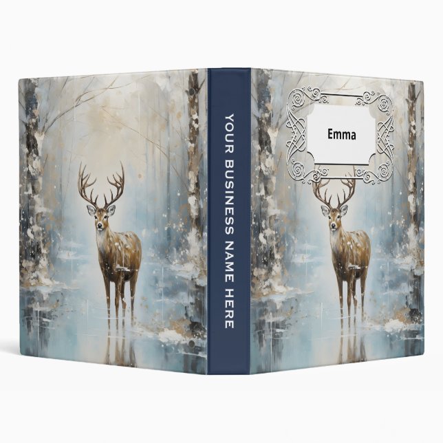 Frosty Forest Woodland Deer Binder (Background)