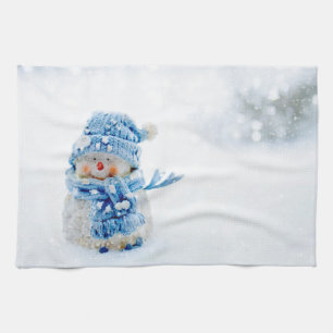 Frosty Friend in Blue Kitchen Towel