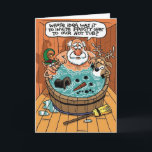 Frosty - Greeting Card<br><div class="desc">Whose idea was it to invite frosty over to our hot tub?</div>