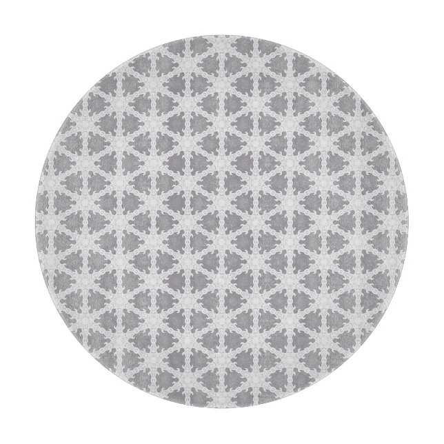 Frosty Grey White Grid Cutting Board (Front)
