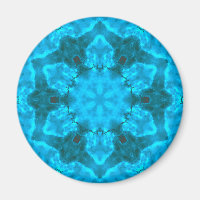 Frosty Ice Blue Snowflake Kaleidoscope Pattern