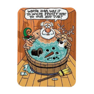 Frosty In A Hot Tub Magnet
