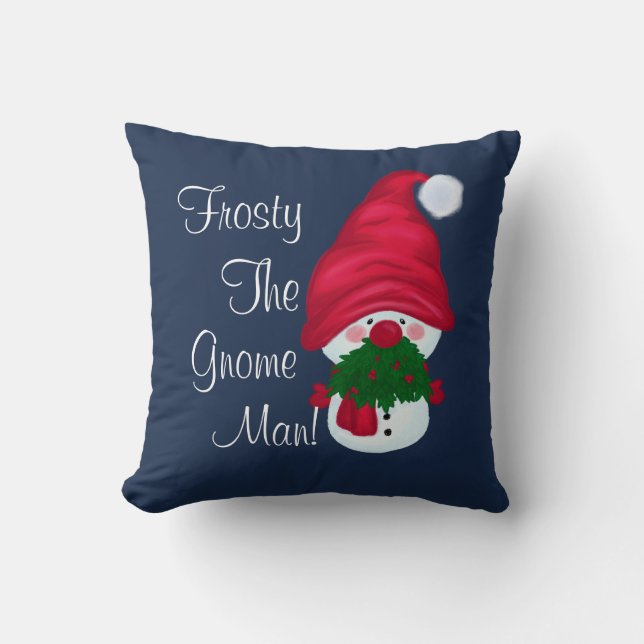 Frosty L'Homme Gnome Lance Oreiller (Recto)