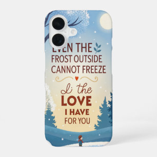 Frosty Love Family Quote Print iPhone 16 Case