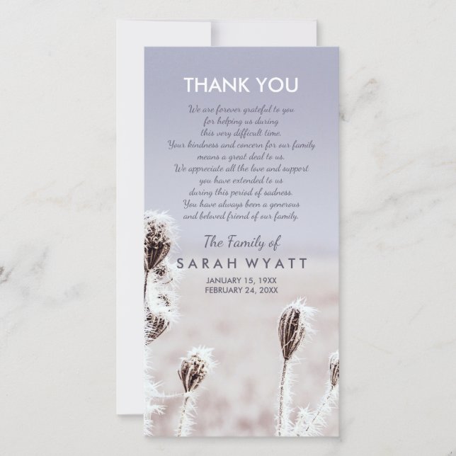 Frosty Meadow | Winter | Sympathy Thank You (Front)