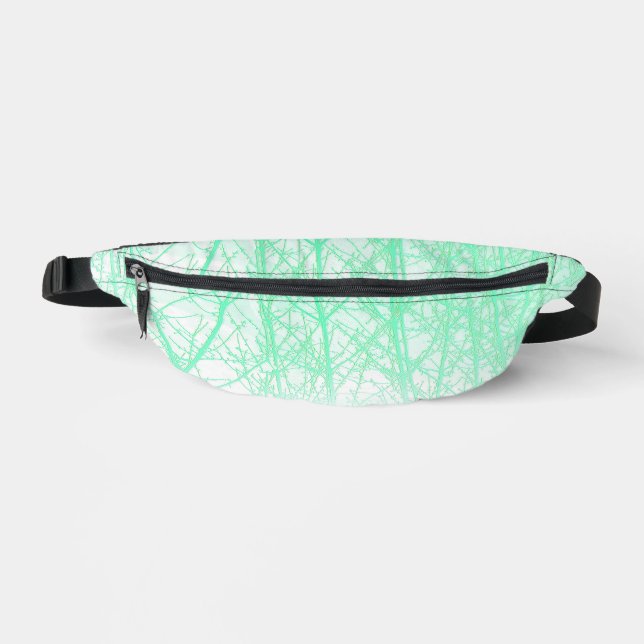 Frosty Misty Branches Mint Green Fanny Pack (Front)