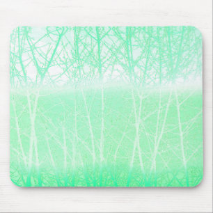 Frosty Misty Branches Mint Green Mouse Pad