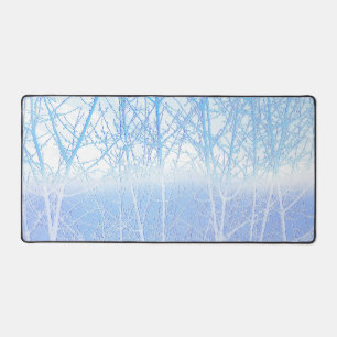 Frosty MIsty Trees Baby Blue Desk Mat
