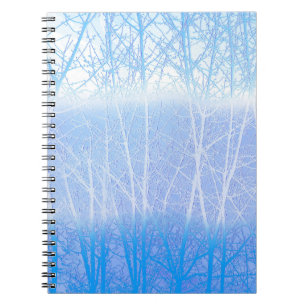 Frosty MIsty Trees Baby Blue Notebook