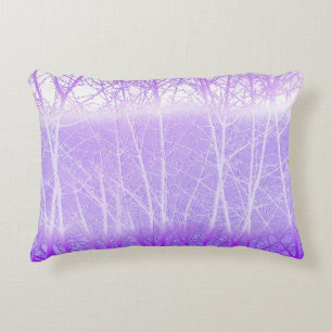 Frosty Misty Trees in Lilac Lavender Accent Pillow