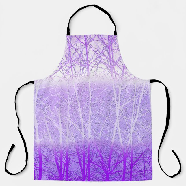 Frosty Misty Trees in Lilac Lavender Apron (Front)