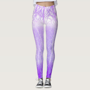 Frosty Misty Trees in Lilac Lavender Leggings