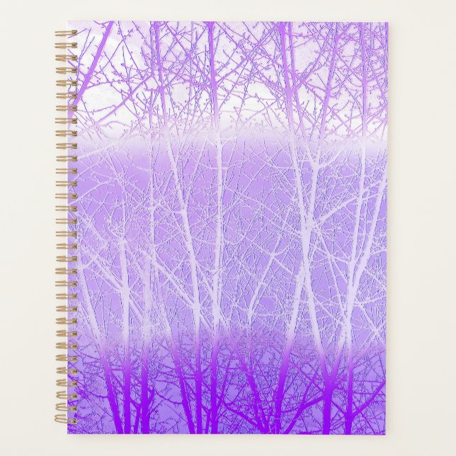 Frosty Misty Trees in Lilac Lavender Planner (Front)