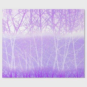 Frosty Misty Trees in Lilac Lavender Wrapping Paper