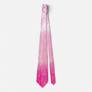 Frosty Misty Trees in Peach and Pink Tie