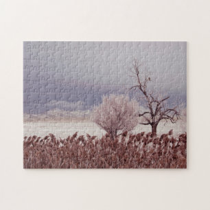 Frosty Morning View - Antelope Island - Utah Jigsaw Puzzle