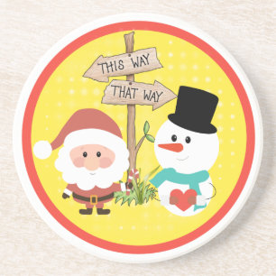 Frosty or Santa? Which way to Christmas? Coaster