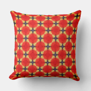 Frosty Orange Pepperoni Shapes Throw Pillow