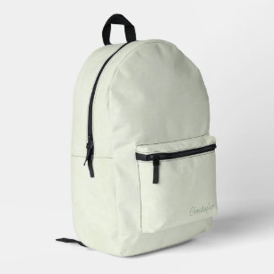 Frosty Pale Green Grunge with Name Printed Backpack