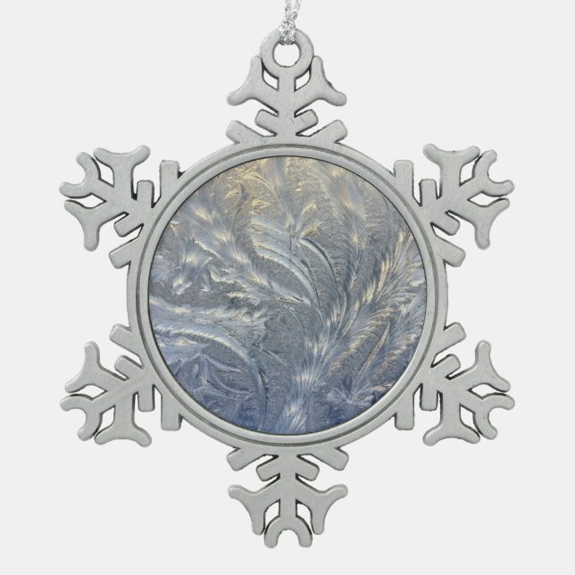 Frosty Pewter Snowflake Ornament (Front)