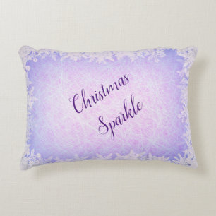 Frosty purple Christmas sparkle Accent Pillow