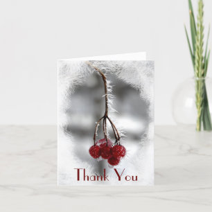 Frosty Red Berries Winter Thank You