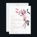 frosty red winter floral Wedding Dinner Menu card<br><div class="desc">Our "frosty winter floral" comes in two different tones dusty blue and misty red for a colourful elegant wedding suite. You can mix and match the products depending on your chosen colour scheme. Check our store for more items from this collection.</div>