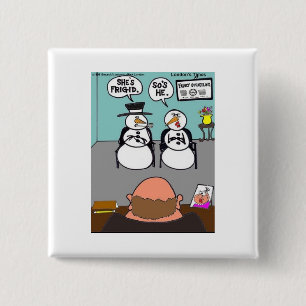 Frosty Relationships Funny Christmas gifts & Tees 2 Inch Square Button