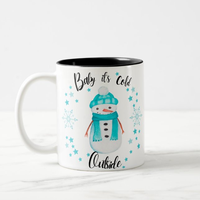Frosty sips  Two-Tone coffee mug (Left)