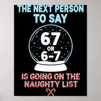 Frosty Snow Globe 67 Warning Funny Christmas Typog Poster