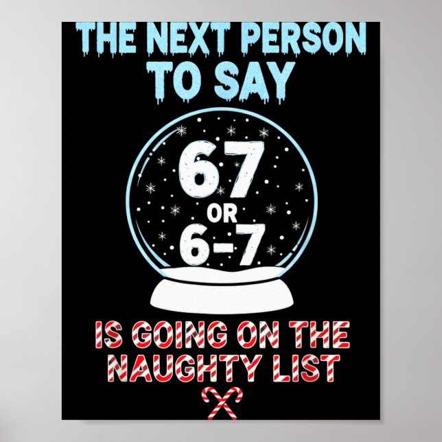 Frosty Snow Globe 67 Warning Funny Christmas Typog Poster (Front)