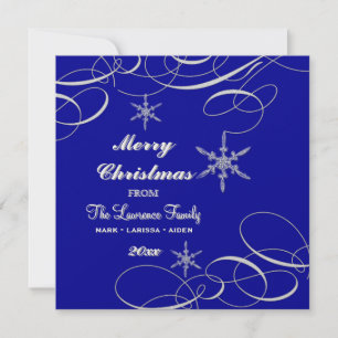 Frosty Snowflake Christmas Photo Greeting Cards