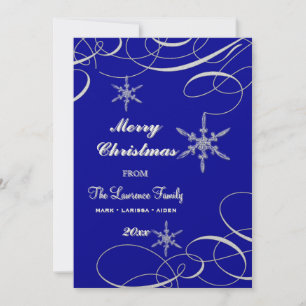 Frosty Snowflake Christmas Photo Greeting Cards