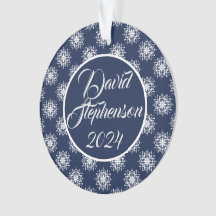 Frosty snowflakes on a midnight blue sky 