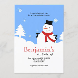 Frosty Snowman Anniversaire Invitations