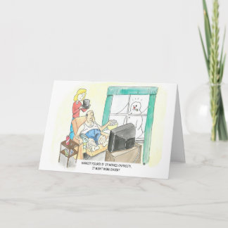 Frosty Snowman Hat on Bert Humourous Holiday Card