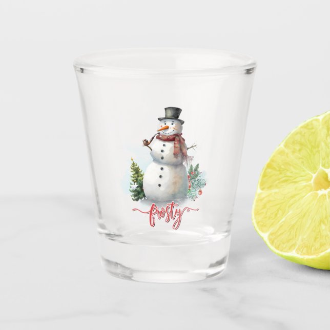 Frosty Snowman Shot Glass (Front)