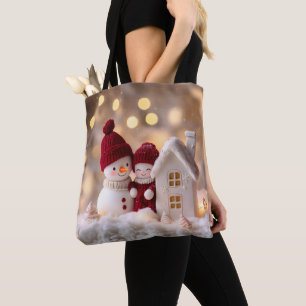 Frosty Snowman Siblings Winter Joy Tote Bag
