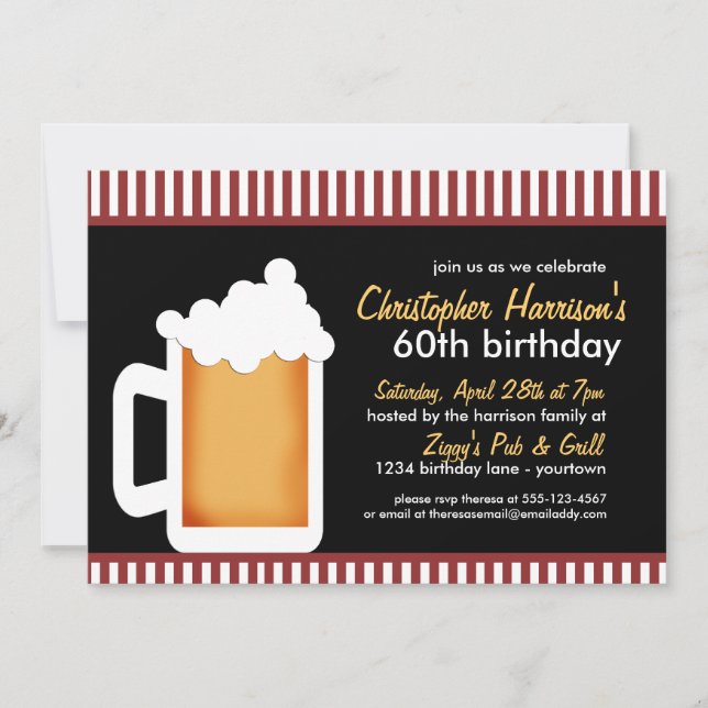 Frosty Stein 60e anniversaire Invitations (Devant)