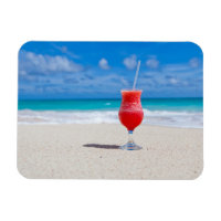 Frosty Strawberry Drink on the Beach