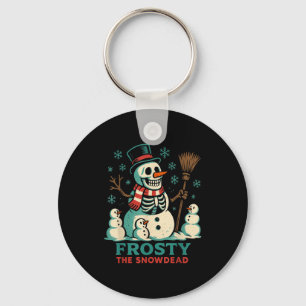 Frosty The Snowdead Shirt Skeleton Snowman Humor X Keychain